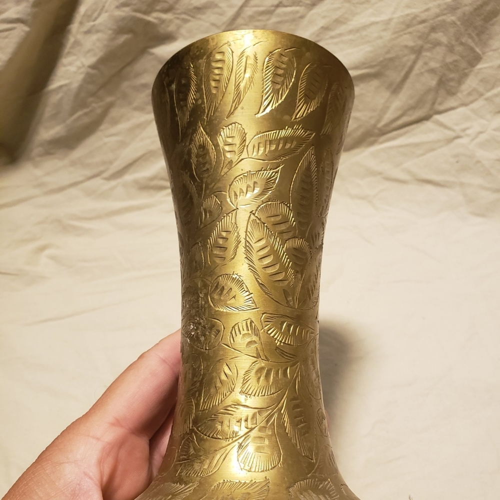 Vintage Sarna Brass Vase - Picture 2 of 7